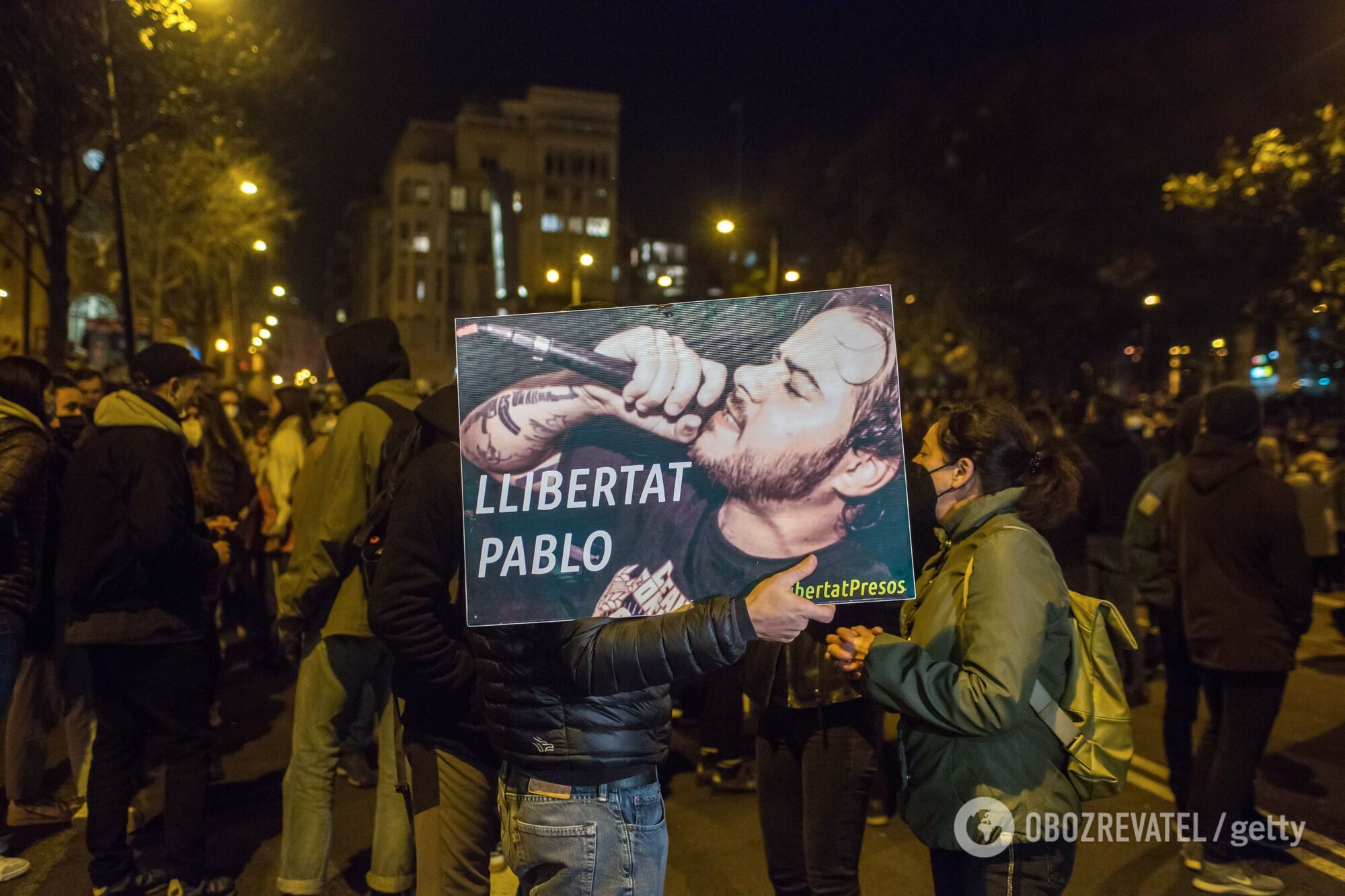 Демонстранти вимагають звільнити репера Пабло Хаселя.