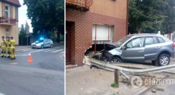 У Польщі українець на швидкості протаранив будинок, де спала сім’я. Відео моменту аварії