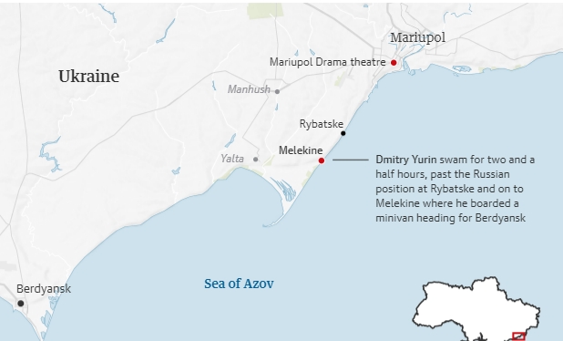 Житель Маріуполя зміг вибратися з міста вплав: 4 км крижаним морем